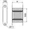 Verzinktes Gelenkbogenelement, Breite 200 mm, Höhe 160 mm