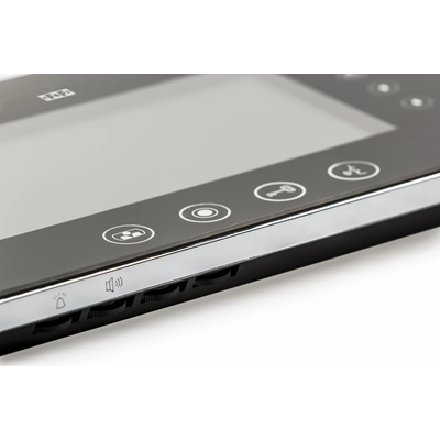 Video intercom: 7" color monitor with memory SD card port plastic/aluminium black + power supply