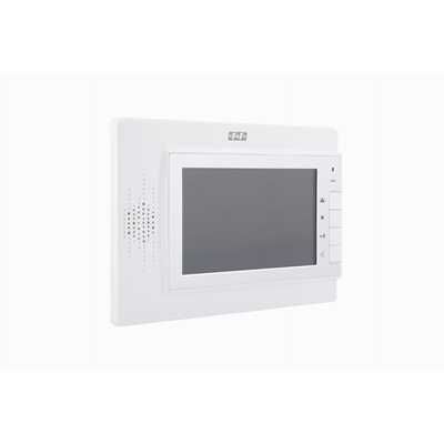 Videoportero: monitor color 7", mando accionamiento puerta blanco + fuente de alimentación 14 5V 19W