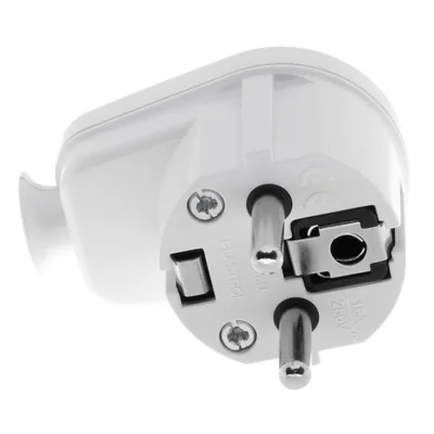 Вилка кутова змінна Uni-SCHUKO 2p+Z 16A 250V WT-16U біла
