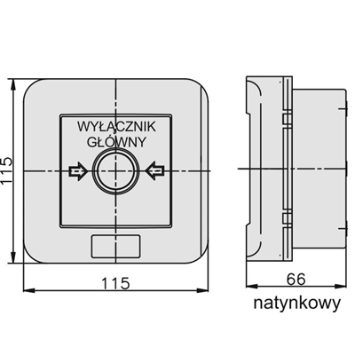 Вимикач аварійний WG-1S NC-NO IP-55