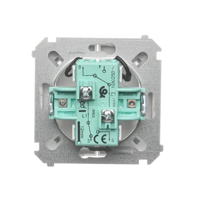 Вимикач подвійний сходовий з підсвічуванням (модуль) 10А 250В гвинтові клеми білий