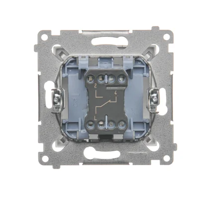 Вимикач сходовий (модуль) 16A 250V гвинтові клеми срібло (металік)