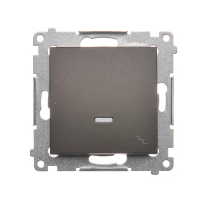 Вимикач сходовий з LED підсвічуванням (модуль) 230В, коричневий матовий металік