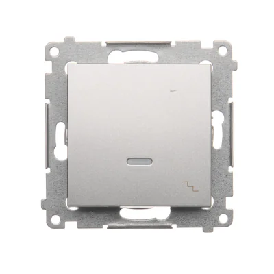 Вимикач сходовий з LED підсвічуванням (модуль) 230В, сріблястий металік