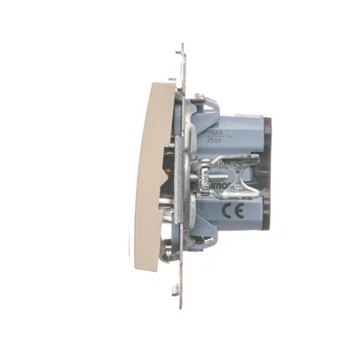 Вимикач свічковий з LED підсвічуванням і для версії 230В (модуль), кремовий