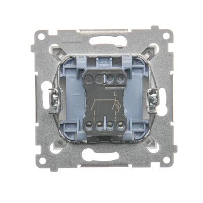 Вимикач свічковий з LED підсвічуванням і для версії 230В (модуль), сріблястий металік