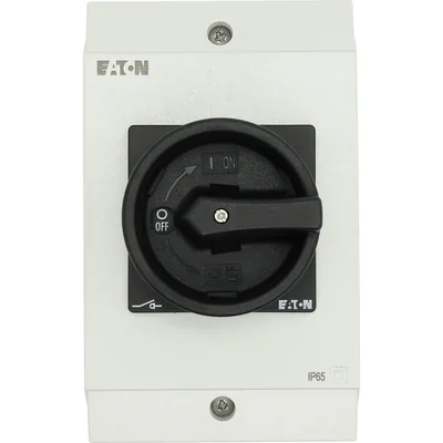 Вимикач T3-4-8344/I2/SVB-SW, 8-полюсний, 32 A, 90°, у корпусі IP65, чорна ручка із замком