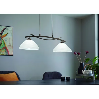 VINOVO Hanging lamp, double slat, dark brown