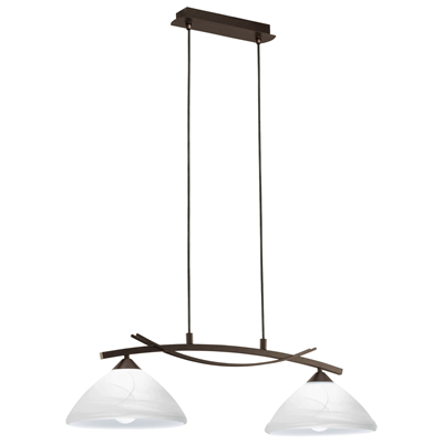 VINOVO Závěsná lampa s dvojitým pruhem, tmavě hnědá