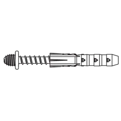 Vis à double filetage avec cheville, filetage 6 mm