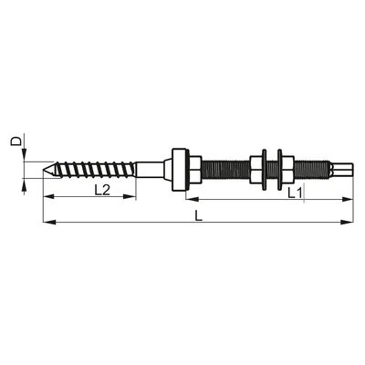 Vis à double filetage SWDM10x200E
