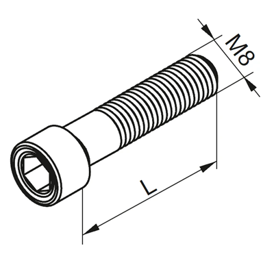 Vis pour éléments de liaison, longueur 35mm, diamètre 8mm