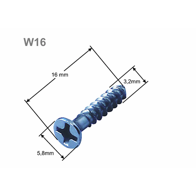 Vite accessoria per scatole di installazione elettrica, lunghezza 16mm