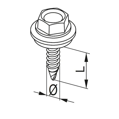 Vite autofilettante a passo fine SMDP6.0x25E in EPDM