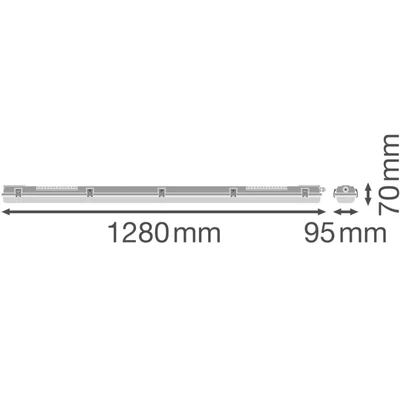 VLHKOOTĚSNÉ POUZDRO 1200 P 2XLAMP LEDV svítidlo IP65