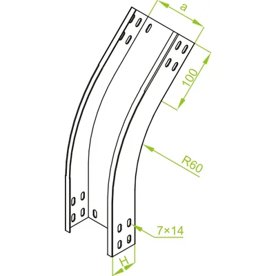 Vnější ohyb 45°, LZZMP200H50
