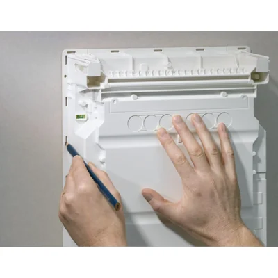 volta 4R flush-mounted VDI switchgear 3x mounting plate, 1x TH rail
