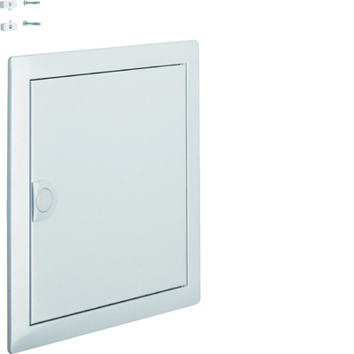 VOLTA Cover frame with door 1R/12M silver