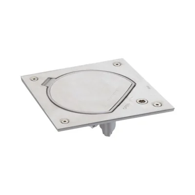 Вставка Simon Connect TSC-KSE25USEC-2372 з кришкою, з розеткою+ RJ45 cat5e з замком; нержавіюча сталь