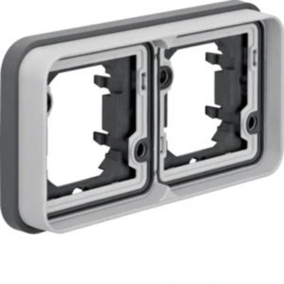 W.1 2-gang horizontal frame for flush mounting IP55 grey