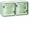 W.1 2-gang horizontal surface-mounted box 2 inputs IP55 white