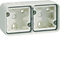 W.1 2-gang horizontal surface-mounted box 2 inputs IP55 white