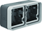 W.1 2-gang horizontal surface-mounted box 4 inputs IP55 grey