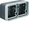 W.1 2-gang horizontal surface-mounted box 4 inputs IP55 grey
