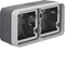 W.1 2-gang horizontal surface-mounted box 4 inputs IP55 grey