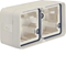 W.1 2-gang horizontal surface-mounted box 4 inputs IP55 white