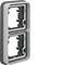 W.1 2-gang vertical frame for flush mounting IP55 grey