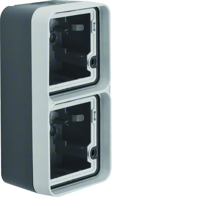 W.1 2-gang vertical surface-mounted box 2 inputs IP55 dark grey