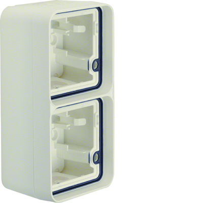 W.1 2-gang vertical surface-mounted box 2 inputs IP55 white