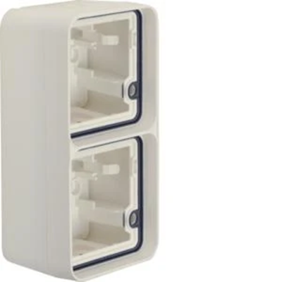 W.1 2-gang vertical surface-mounted box 2 inputs IP55 white