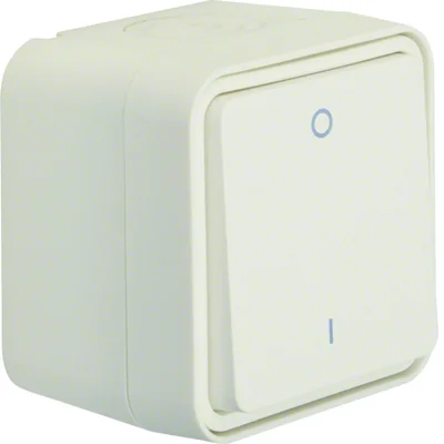 W.1 2-pole switch with "0/1" imprint complete IP55 white