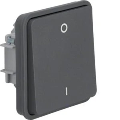 W.1 2-pole switch with imprint "0/1" IP55 grey