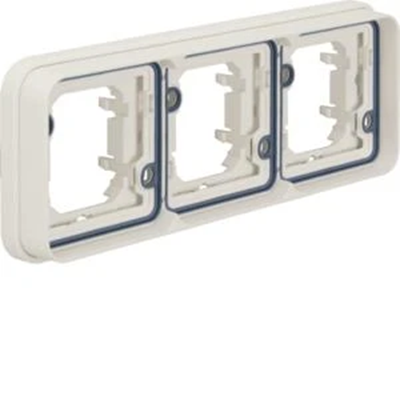 W.1 3-gang horizontal frame for flush mounting IP55 white