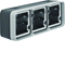 W.1 3-gang horizontal surface-mounted box 2 inputs IP55 dark grey