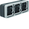W.1 3-gang horizontal surface-mounted box 2 inputs IP55 dark grey
