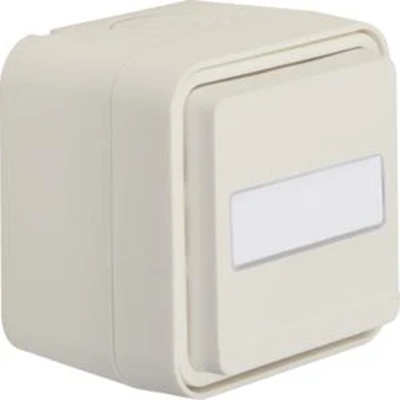 W.1 Base de enchufe Schuko 2P+Z con campo de rotulación, completo IP55 blanco