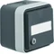 W.1 Base de enchufe Schuko 2P+Z con llave con campo de rotulación, iguales, cerraduras completas IP55, gris