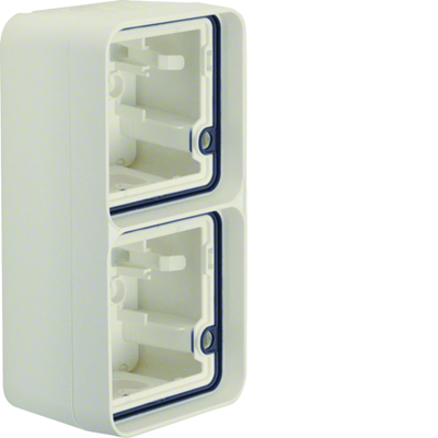 W.1 Caja de superficie, 2 elementos verticales, 2 entradas, IP55, blanco