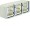 W.1 Caja horizontal de superficie de 3 elementos con 2 entradas IP55, blanco