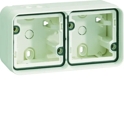 W.1 Coffret en saillie horizontal 2 postes 2 entrées IP55 blanc
