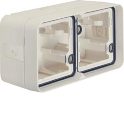 W.1 Coffret en saillie horizontal 2 postes 4 entrées IP55 blanc