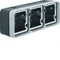 W.1 Coffret saillie horizontal 3 postes 2 entrées IP55 gris foncé