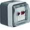 W.1 Doppel-Lautsprechersteckdose mit Abdeckung komplett IP55 grau