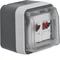 W.1 Doppel-Lautsprechersteckdose mit Abdeckung komplett IP55 grau