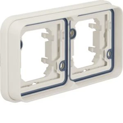 W.1 Double cadre horizontal pour montage encastré IP55 blanc